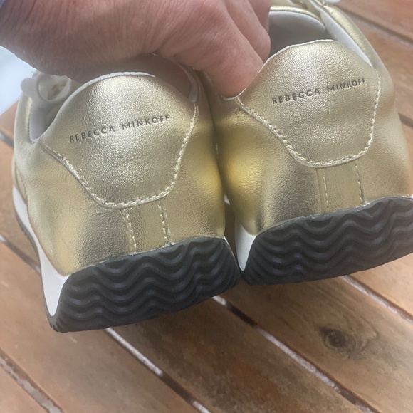 Rebecca Minkoff Gold Fashion Sneaker Sz 7 - Picture 2 of 4